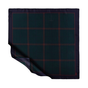 Pine Green Highlander Plaid Silk Twill Scarf - Thumbnail