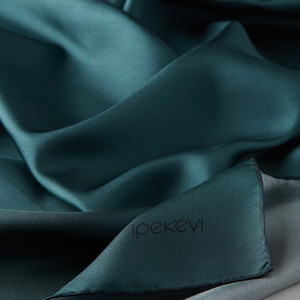 ipekevi - Pine Green Plain Silk Twill Scarf (1)