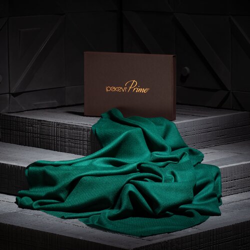 Pine Green Wool Silk Scarf