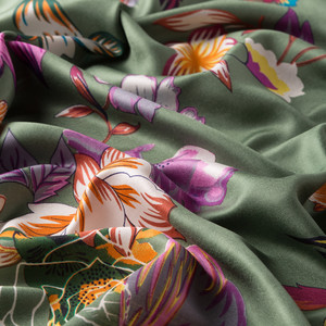 Pine Scent Desert Rose Print Silk Scarf - Thumbnail