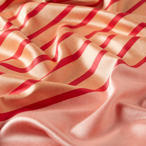 Pink Striped Silk Shawl