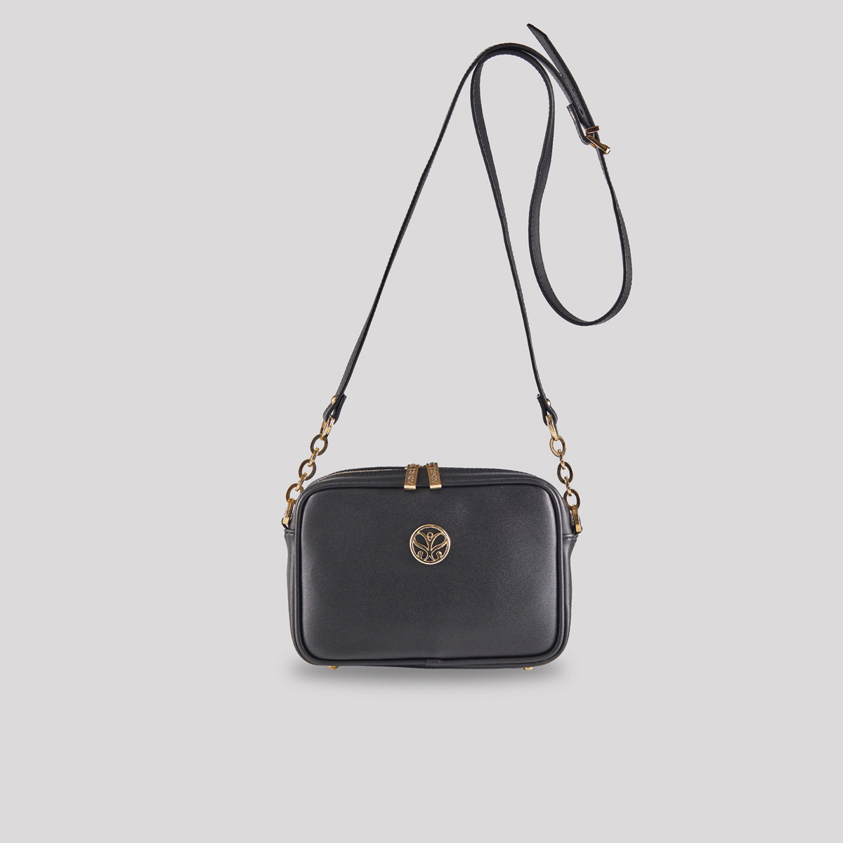 plain black cross body bag