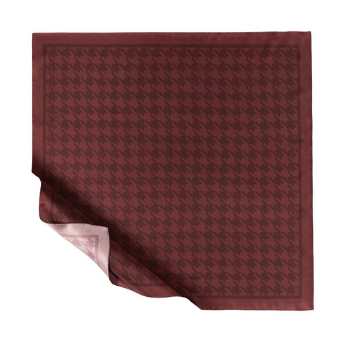 Plum Houndstooth Silk Twill Scarf