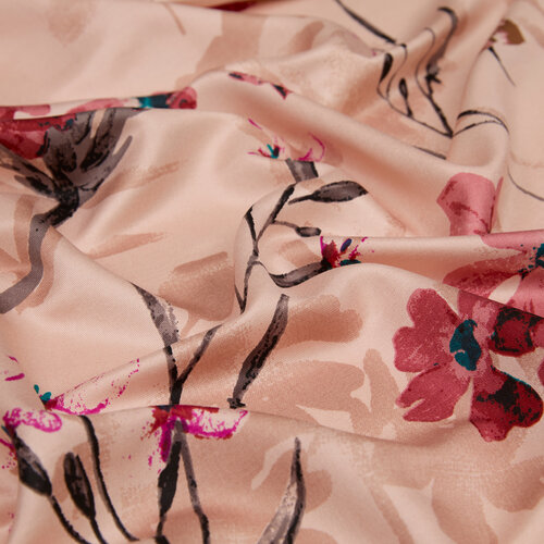 Powder Clover Garden Print Silk Scarf