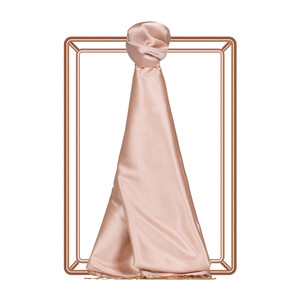 Powder Pink Shantung Silk Scarf - Thumbnail