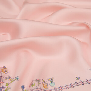 Powder Pretty Garden Twill Silk Scarf - Thumbnail