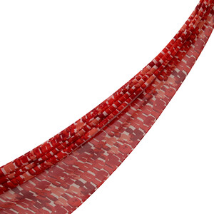 Red Abstract Chain Cotton Scarf - Thumbnail