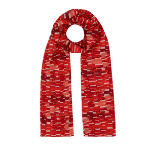 Red Abstract Chain Cotton Scarf - Thumbnail