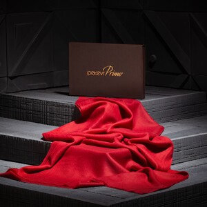 Red Cashmere Silk Prime Scarf - Thumbnail