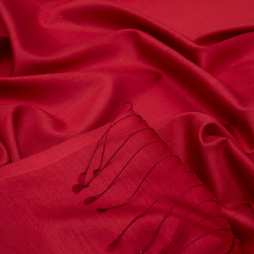 Red Plain Silk Scarf