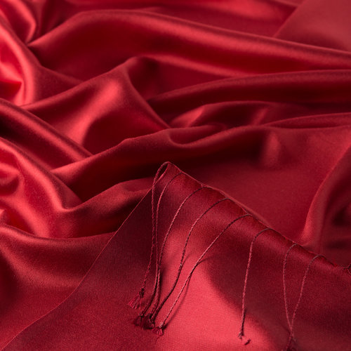 Red Reversible Silk Scarf