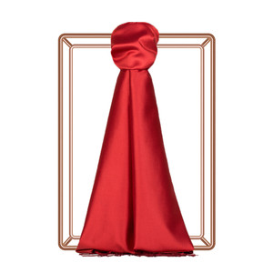 Red Reversible Silk Scarf - Thumbnail