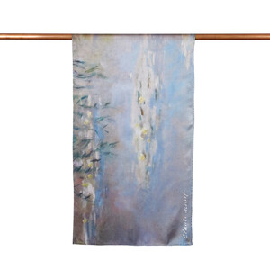Reflection of Clouds on Water -Water Lilies Series Satin Silk Scarf - Thumbnail