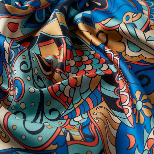 Sax Blue Carnival Twill Silk Scarf