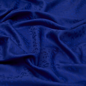 ipekevi - Sax Blue Leopard Jacquard Silk Scarf (1)