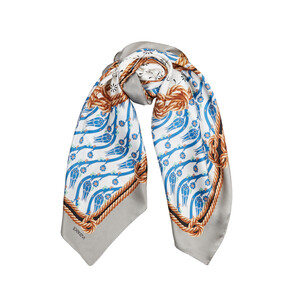 ipekevi - Silver Rope Twill Silk Scarf Model 01 (1)