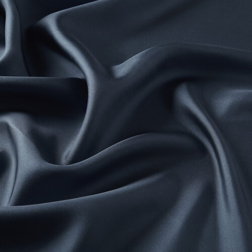 Steel Blue Plain Silk Twill Scarf