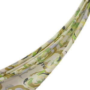 Stone Green Soulful Blooms Twill Silk Scarf - Thumbnail