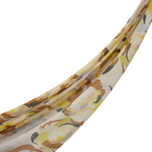 Stone Yellow Soulful Blooms Cotton Scarf - Thumbnail