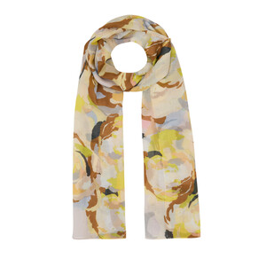 Stone Yellow Soulful Blooms Cotton Scarf - Thumbnail