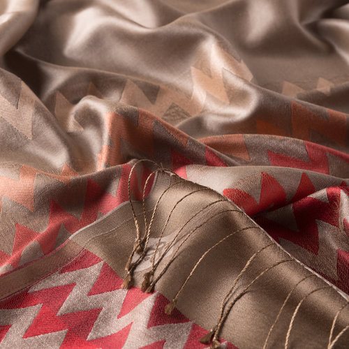 Stone Zigzag Silk Scarf