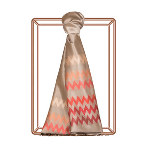 Stone Zigzag Silk Scarf - Thumbnail