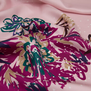 Sugar Pink End Of Summer Twill Silk Scarf - Thumbnail