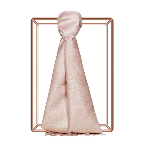 Sugar Pink Lurex Spiral Silk Scarf