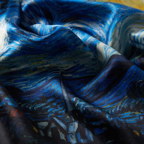 The Starry Night Satin Silk Scarf