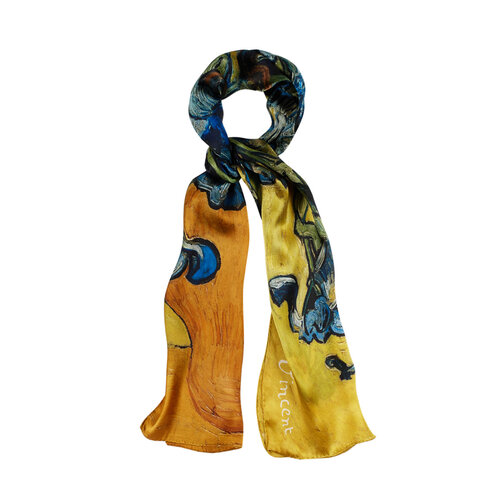 Vase with Irises Satin Silk Scarf