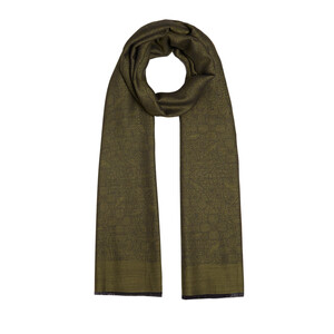 ipekevi - Walnut Green Lace Vervain Print Scarf (1)