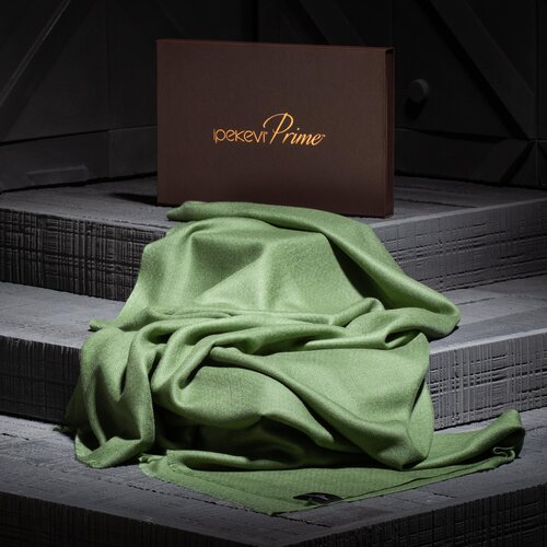 Walnut Green Wool Silk Scarf