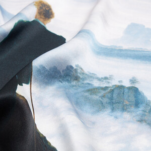 Wanderer above the Sea of Fog Satin Silk Pocket Square - Thumbnail