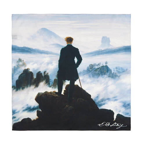 Wanderer above the Sea of Fog Satin Silk Pocket Square