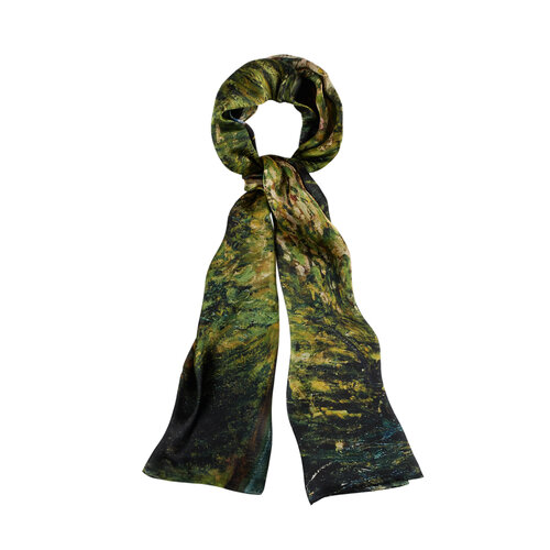 Water Lilies and Japanese Bridge Satin Silk Scarf