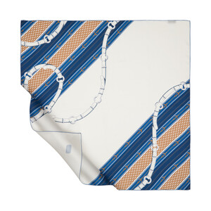 White Dock Twill Silk Scarf - Thumbnail