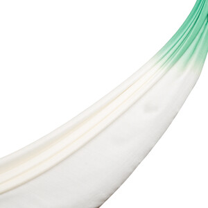 White Emerald Green Gradient Silk Scarf - Thumbnail