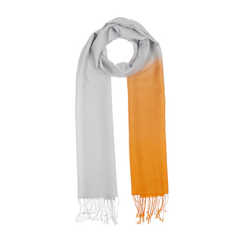 White Orange Gradient Silk Scarf