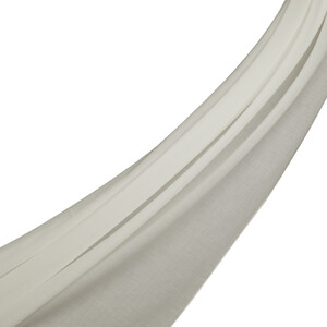 White Plain Cotton Scarf - Thumbnail