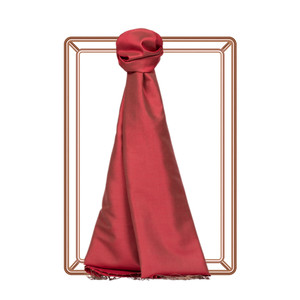 Wild Strawberry Red Plain Silk Scarf - Thumbnail