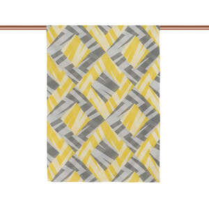 Yellow Grey Fourway Cotton Scarf - Thumbnail