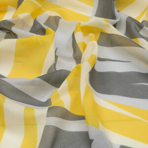 Yellow Grey Fourway Cotton Scarf - Thumbnail